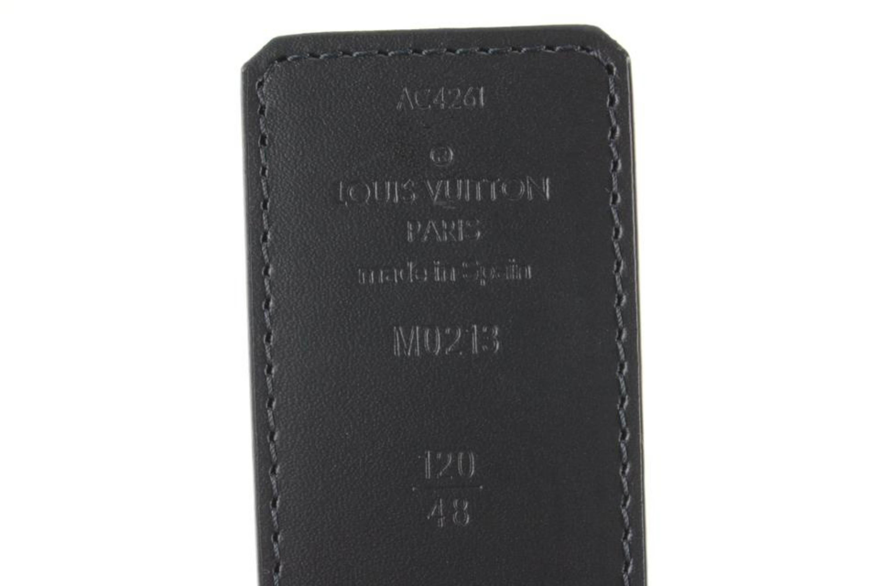 Men's Louis Vuitton 120/48 40mm Damier Graphite LV Initiales Revesible Belt 48lk825s