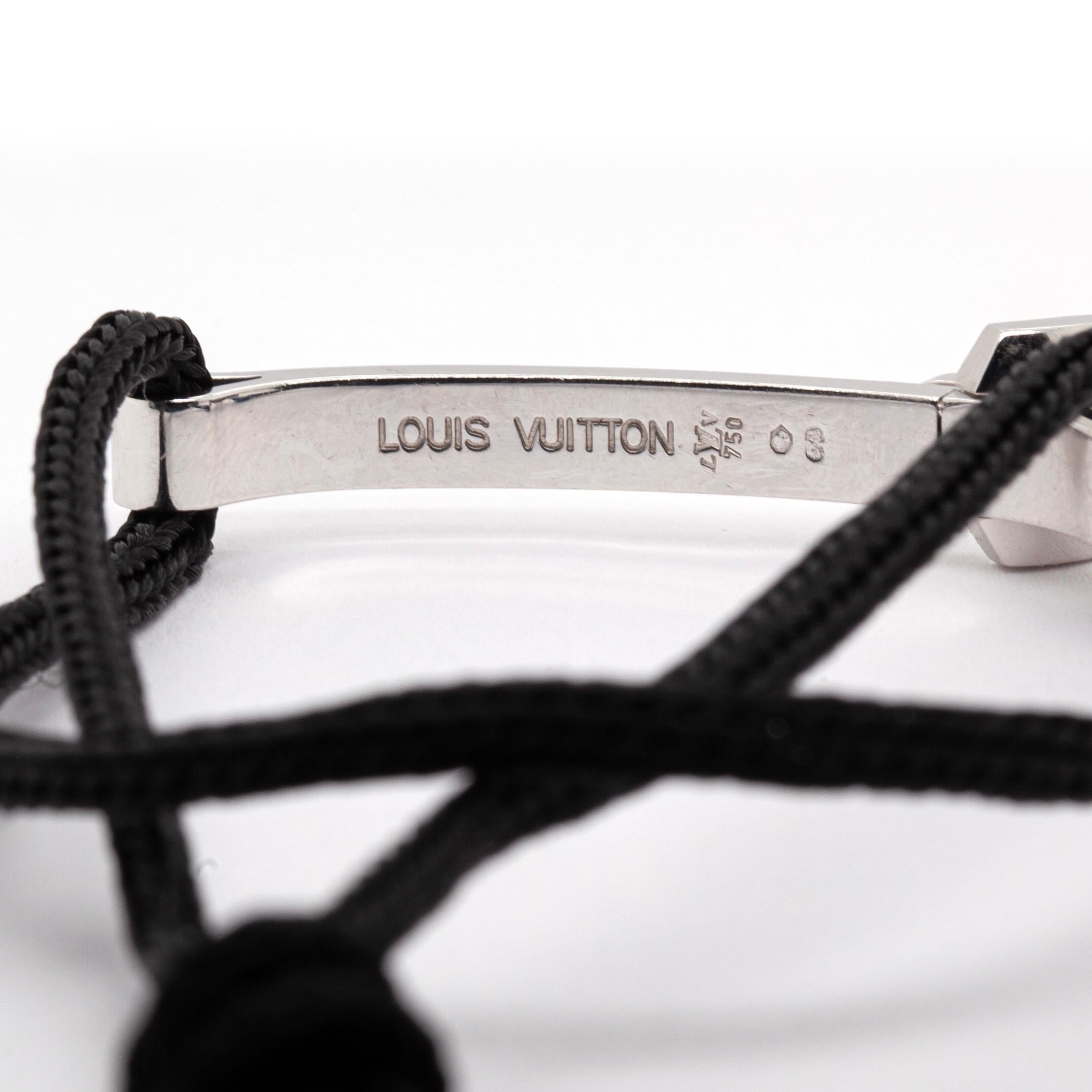 Louis Vuitton Bracciale con Fibbia in Oro Bianco 18 Carati e Corde Regolabili In condizioni buone in vendita a London, GB