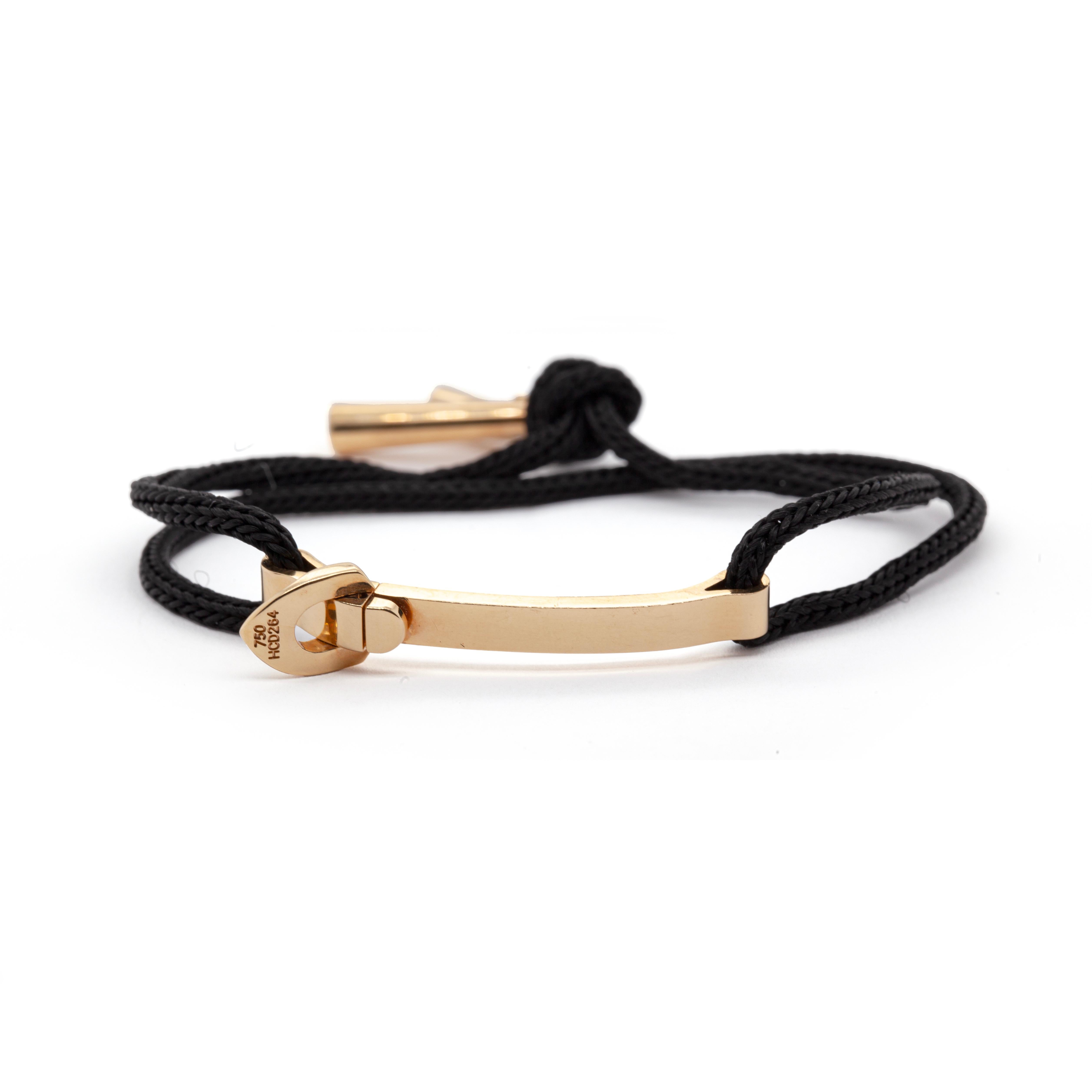 Verstellbares Kordelarmband von Louis Vuitton aus 18 Karat Gelbgold mit Schnalle (Moderne) im Angebot