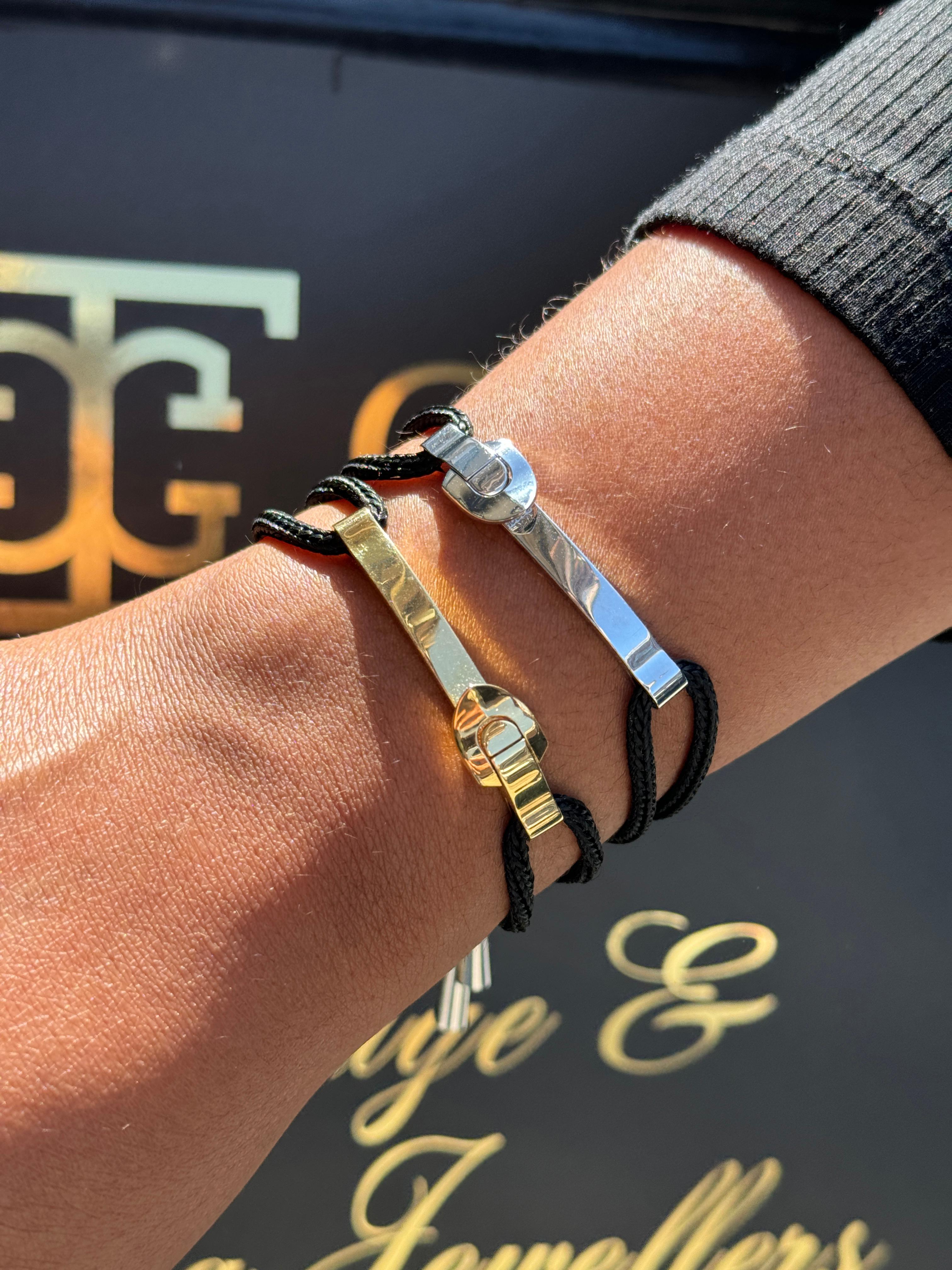 Verstellbares Kordelarmband von Louis Vuitton aus 18 Karat Gelbgold mit Schnalle für Damen oder Herren im Angebot