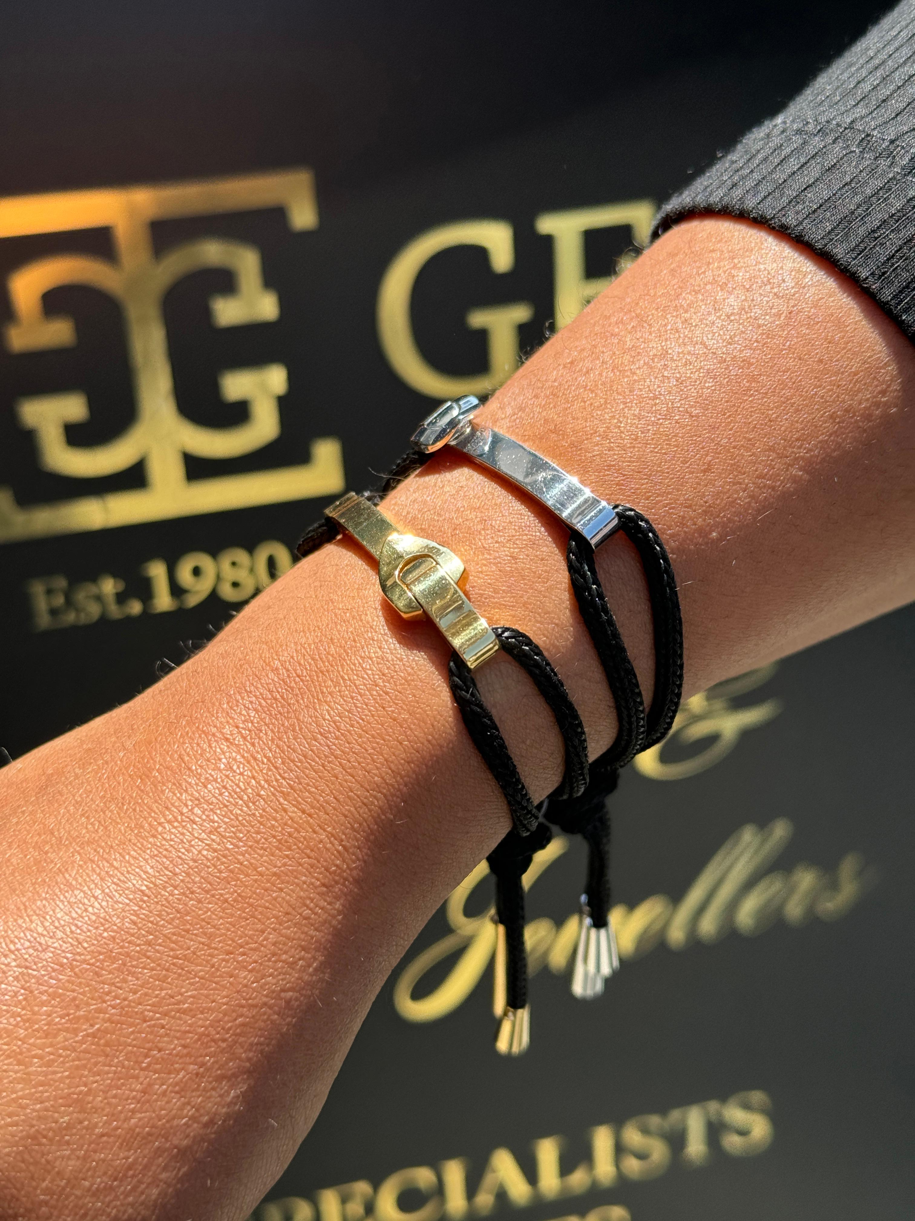 Verstellbares Kordelarmband von Louis Vuitton aus 18 Karat Gelbgold mit Schnalle im Angebot 2