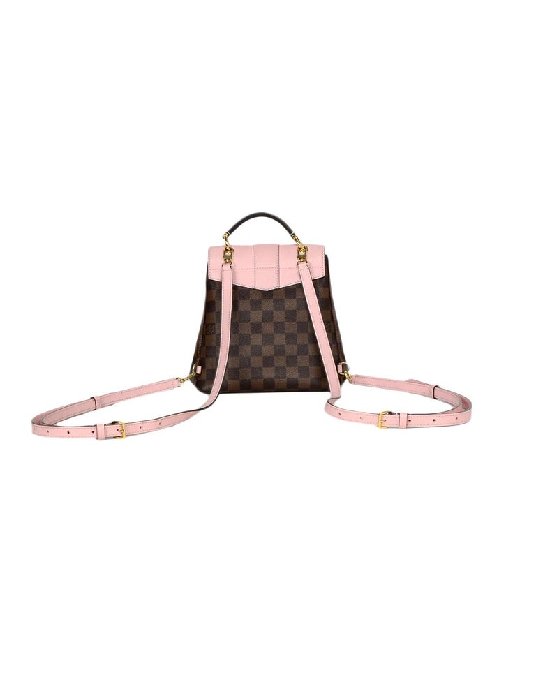 Louis Vuitton '18 Damier Ebene Canvas/Magnolia Leather Clapton Backpack Bag  For Sale at 1stDibs
