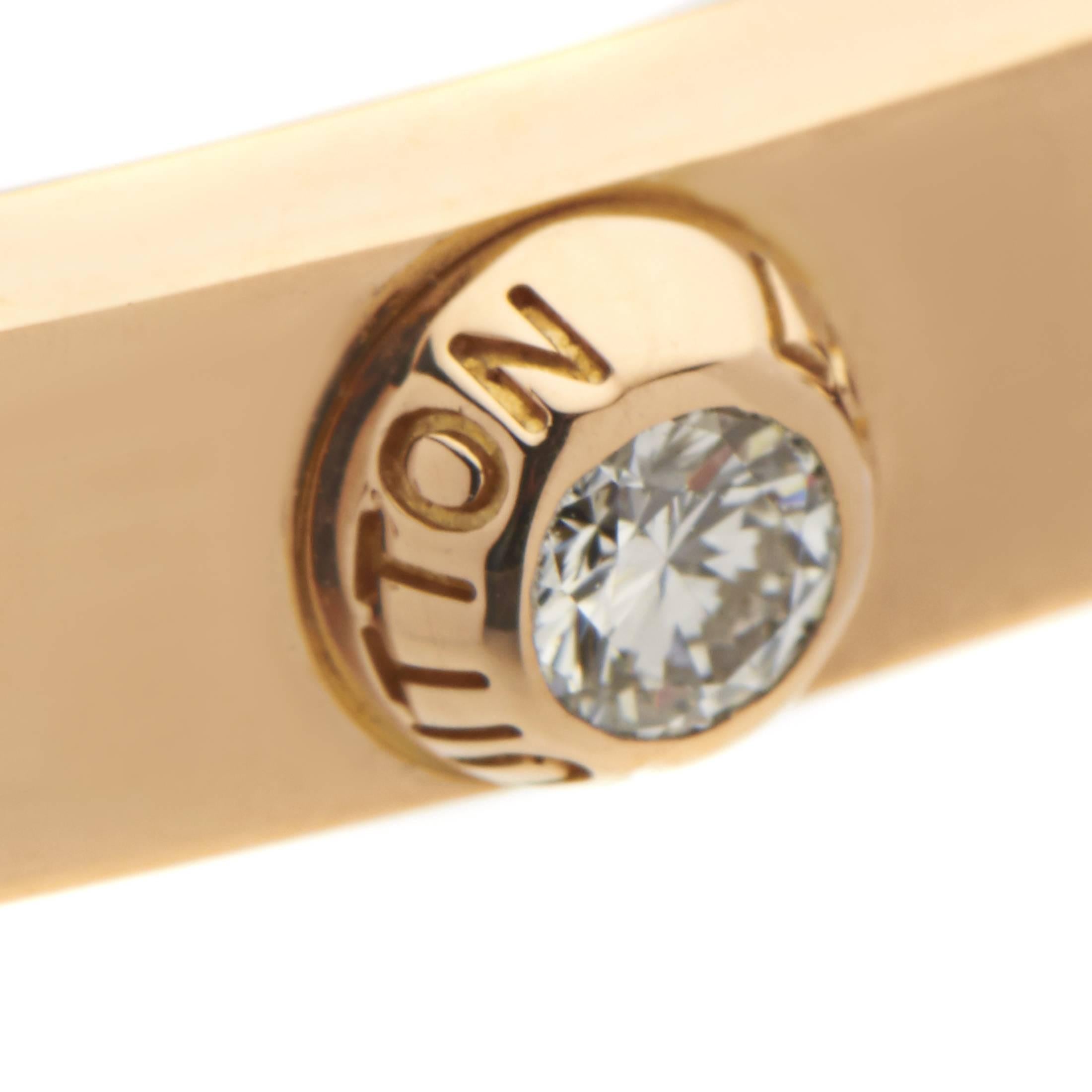 Louis Vuitton 18 Karat Rose Gold Diamond Bangle Bracelet In Excellent Condition In Southampton, PA