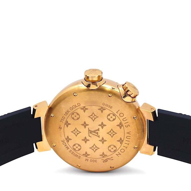 Louis Vuitton 18 Karat Rose Gold Tambour Diver Watch For Sale at