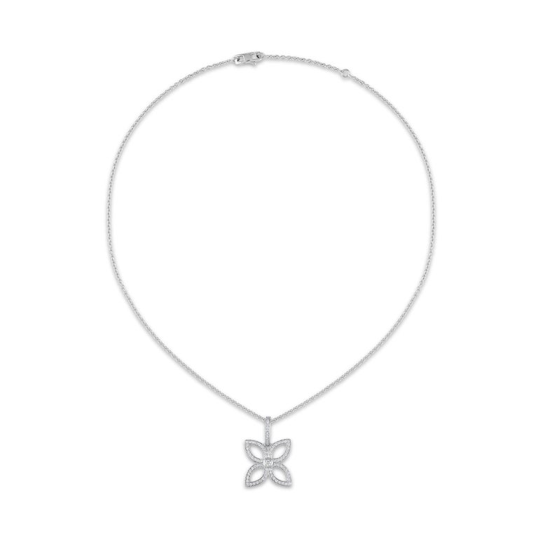 Louis Vuitton Petite Fleur Flower White Gold Necklace – Opulent Jewelers