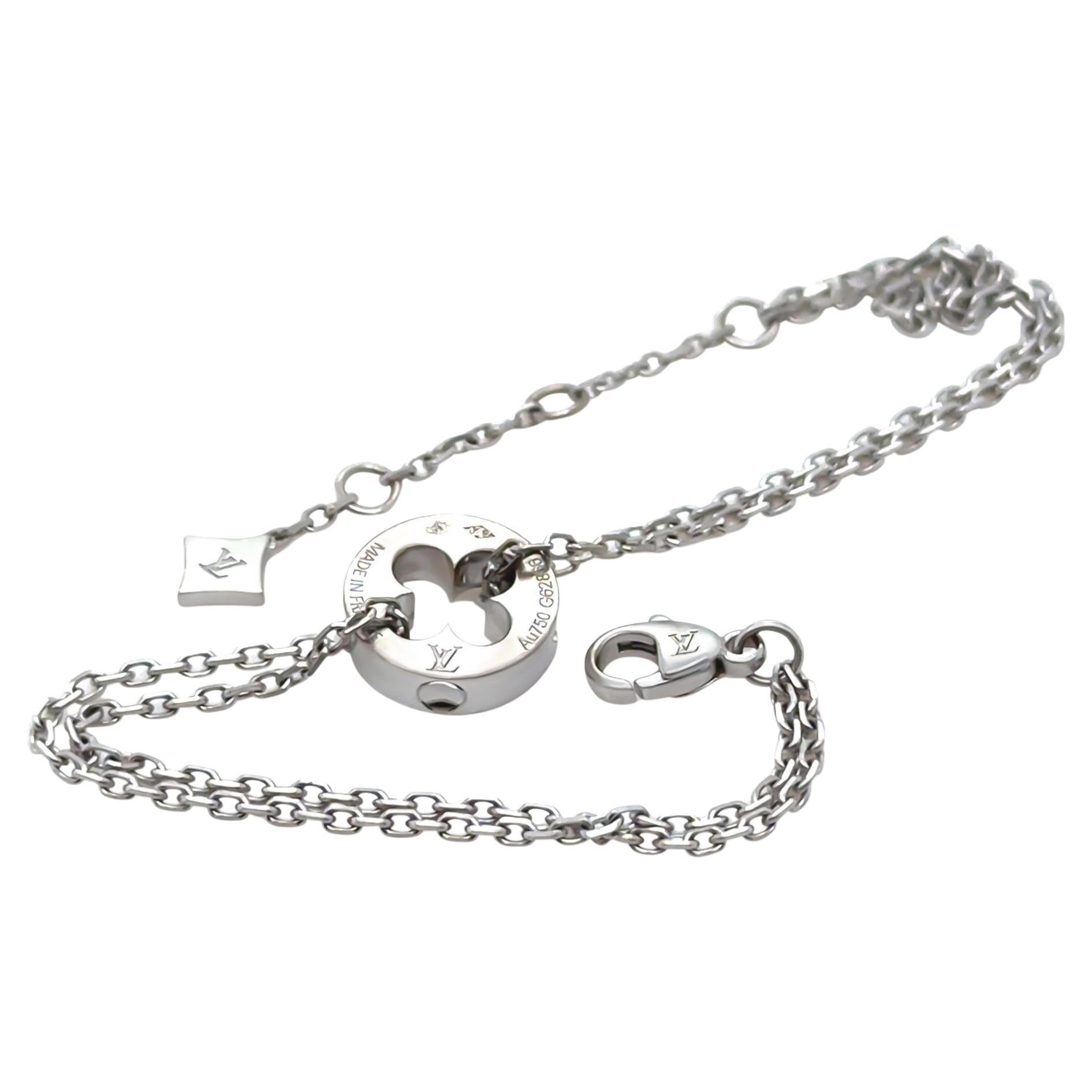 Louis Vuitton 18ct White Gold Empreinte Chain Bracelet 6.2g
