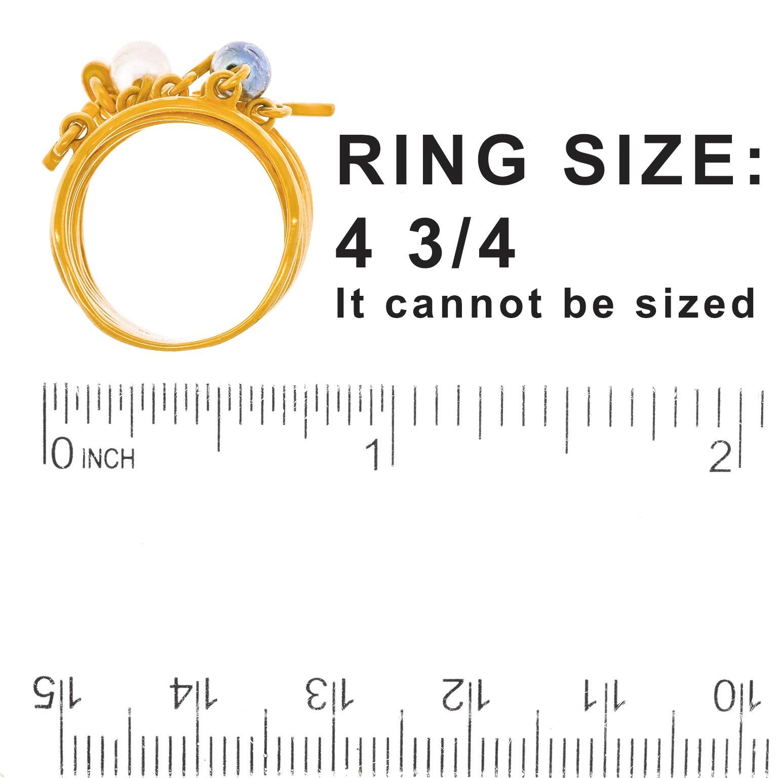 Bead Louis Vuitton 18k Gold Charm Ring
