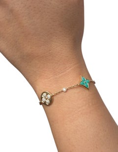 Louis Vuitton 18K Gold Diamond & Amazonite Color Blossom BB Star & Sun Bracelet