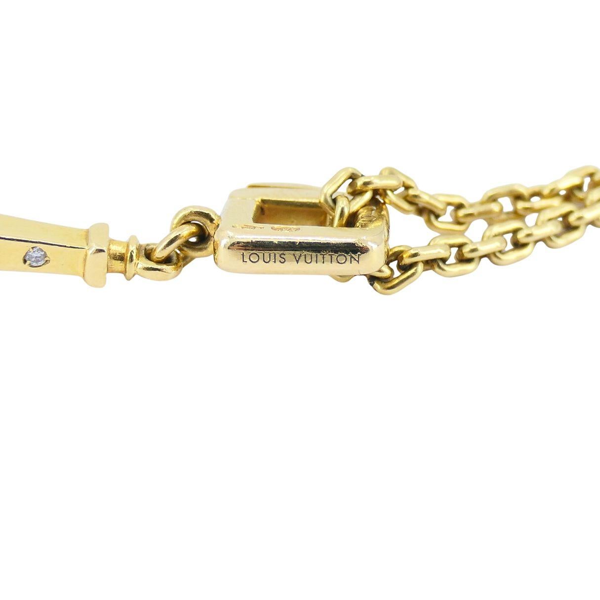 Collana con ciondolo Louis Vuitton in oro 18k e diamanti con torre Eiffel in vendita 4