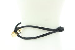 Louis Vuitton 18k Gold Empreinte Fleur Logo Bracelet Black Cord String 124lv1