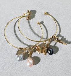 Louis Vuitton 18K Gold Pearl Large Hoop Earrings