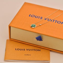 Louis Vuitton 18K Malachite Diamond Blossom 18K Rose Gold Pendant Necklace