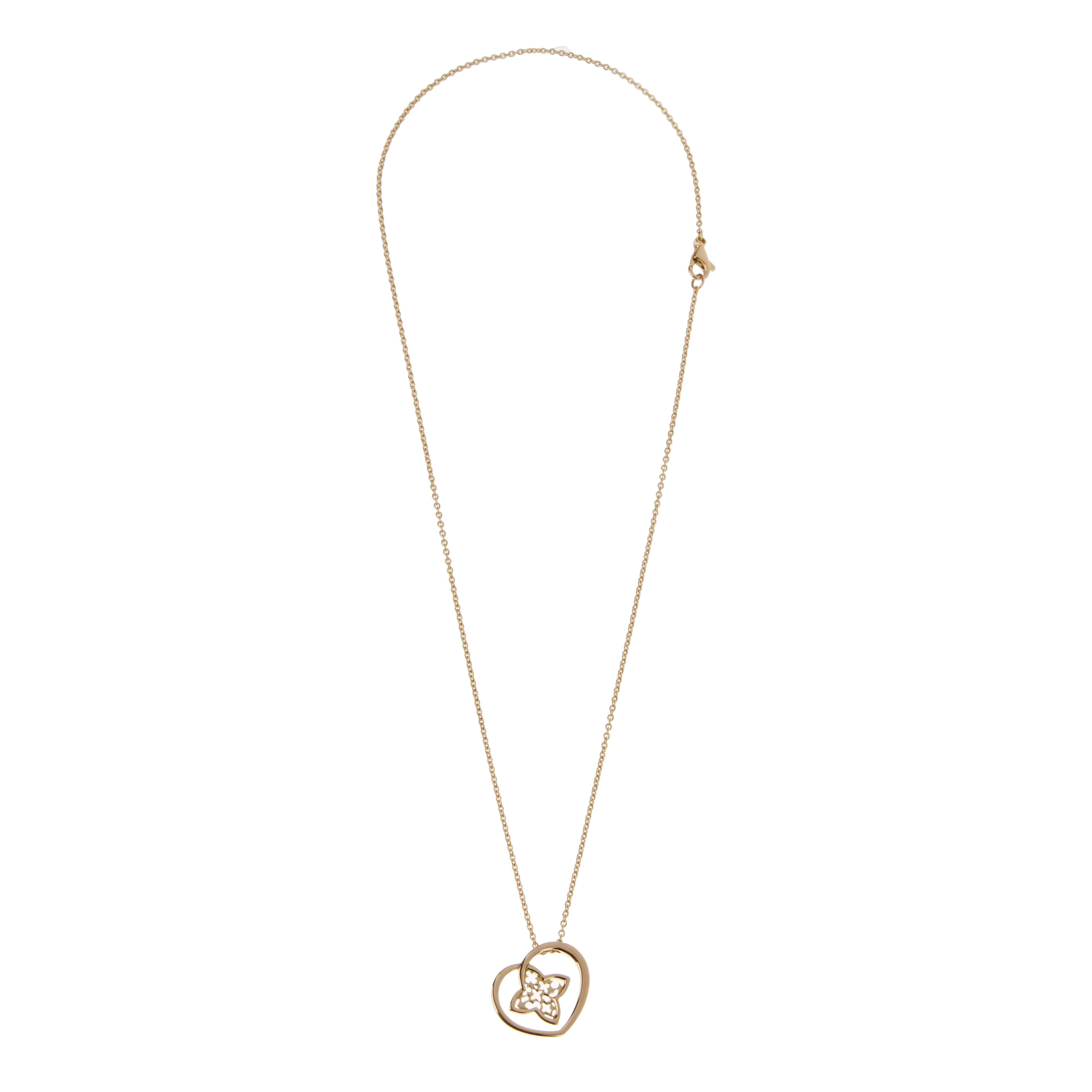 da uomo o donna Collana con ciondolo a cuore Louis Vuitton in oro rosa 18k in vendita