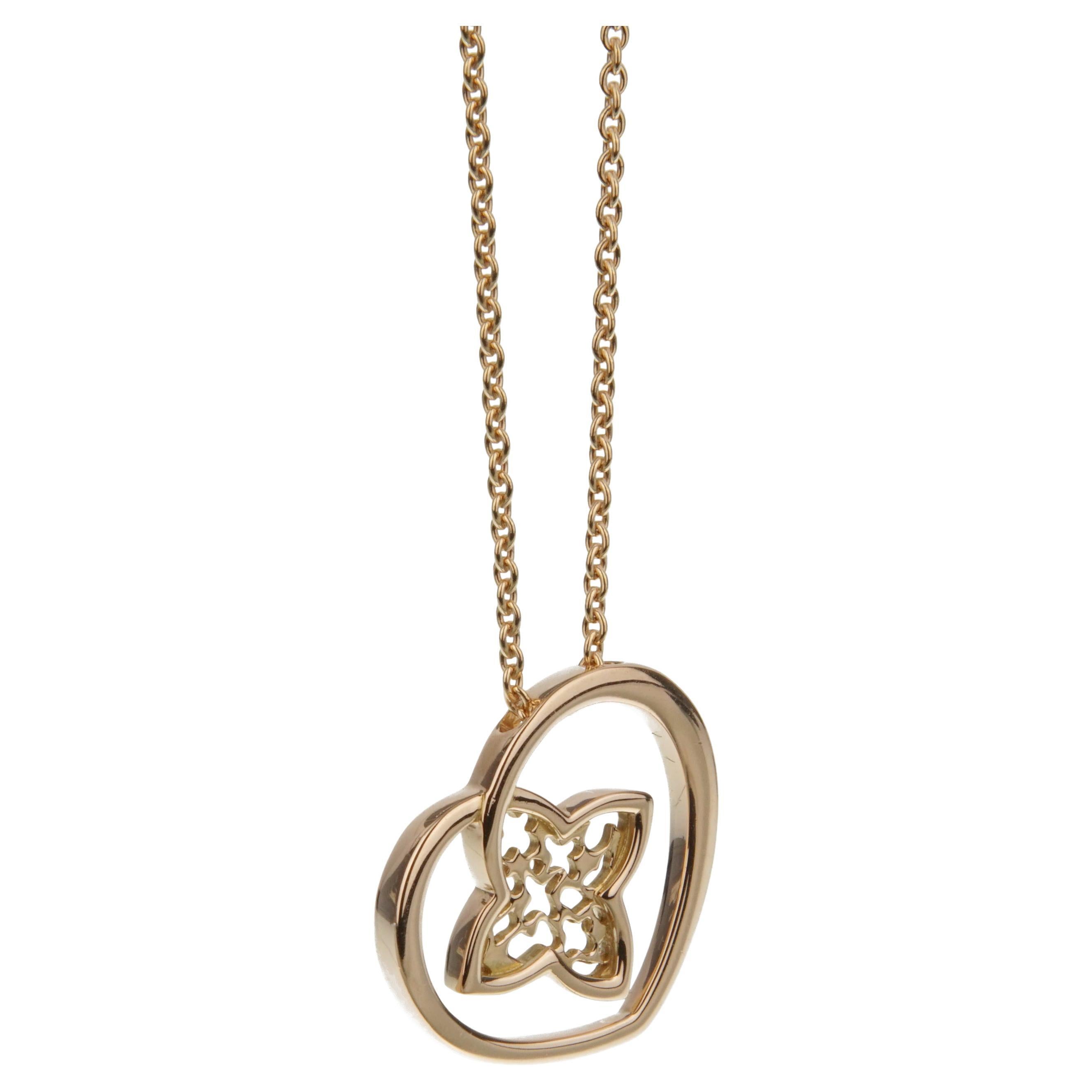 Louis Vuitton 18k Rose Gold Heart Pendant Necklace