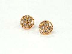 Louis Vuitton 18K Rose Gold Sun Blossom Diamond Earrings 0.40CTW