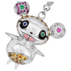 Louis Vuitton 18K Takashi Murakami Diamond Panda Pendant Necklace