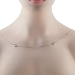 Louis Vuitton 18K White Gold 1.40ct Diamond and Ruby Necklace #5186