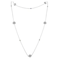 Louis Vuitton 18K White Gold 1.40ct Diamond and Ruby Necklace #5186