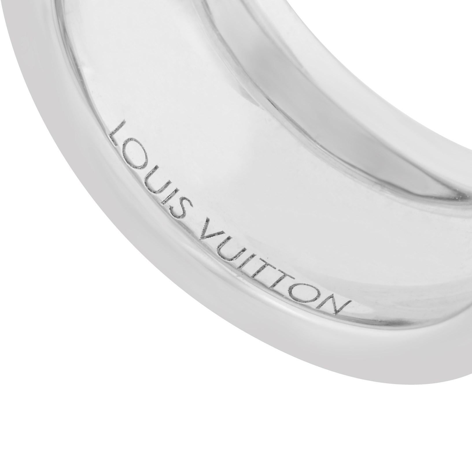 Women's Louis Vuitton 18 Karat White Gold Band Ring
