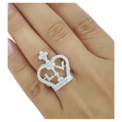 Louis Vuitton 18K Weißgold Diamant Blason Kronenring 1,2 Karat