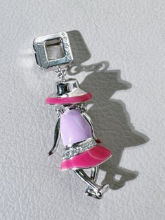 Ciondolo con diamante per ragazza Louis Vuitton in oro bianco 18 carati