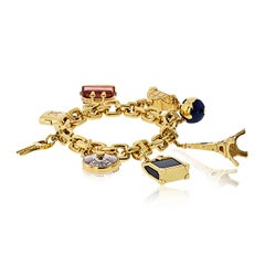Louis Vuitton 18K Gelbgold 8 Charm Link-Armband