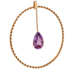 Louis Vuitton 18k Yellow Gold Amethyst Chain Pendant Necklace