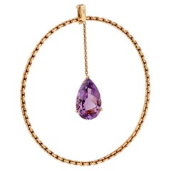 Louis Vuitton 18k Yellow Gold Amethyst Chain Pendant Necklace