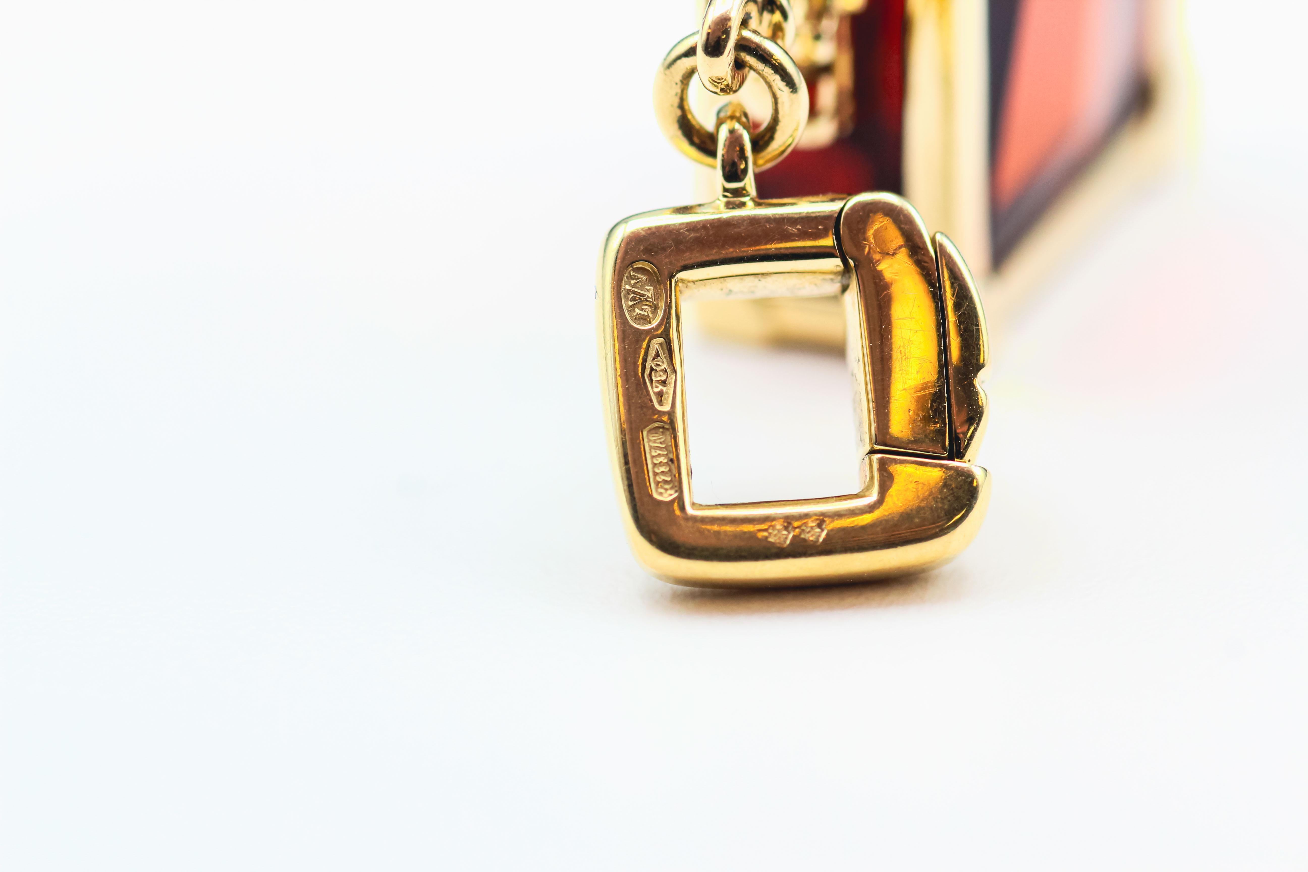 Women's or Men's Louis Vuitton 18k Yellow Gold Citrine Suitcase Charm Pendant For Sale