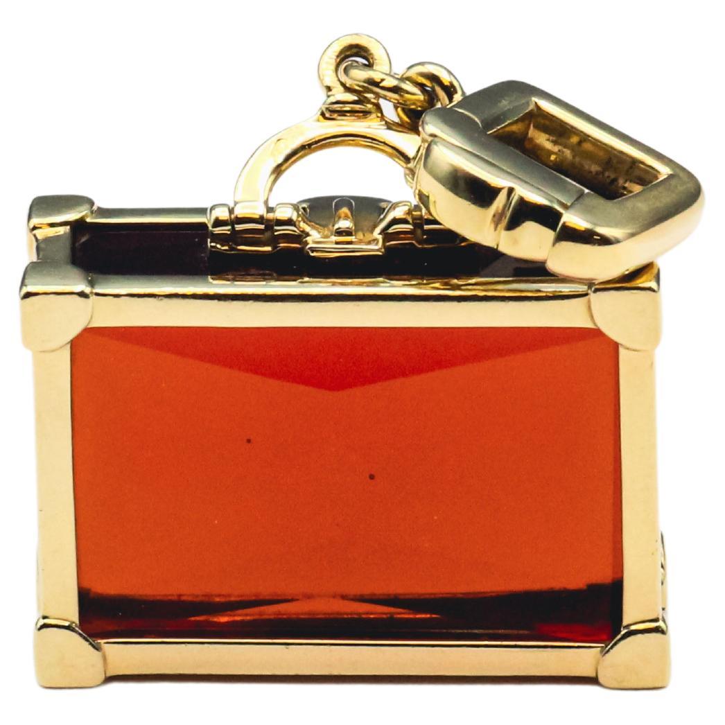 Louis Vuitton 18k Yellow Gold Citrine Suitcase Charm Pendant
