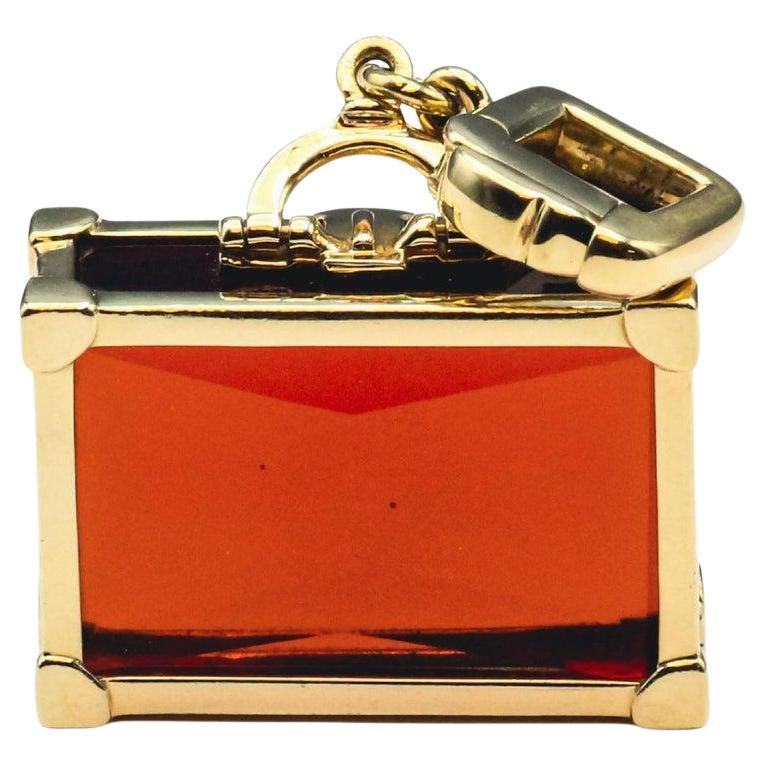 Louis Vuitton 18k Yellow Gold Citrine Suitcase Charm Pendant