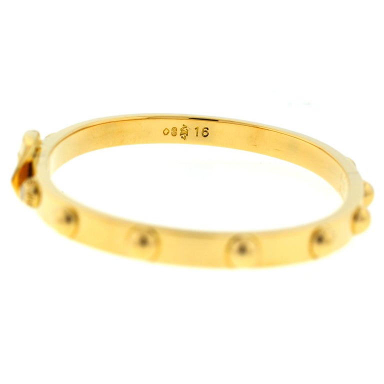 LOUIS VUITTON 18k Yellow Gold Diamond Clous Bracelet 15 172756