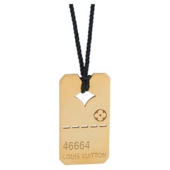 Louis Vuitton 18K Yellow Gold Dog Tag Pendant Necklace LV12-051926
