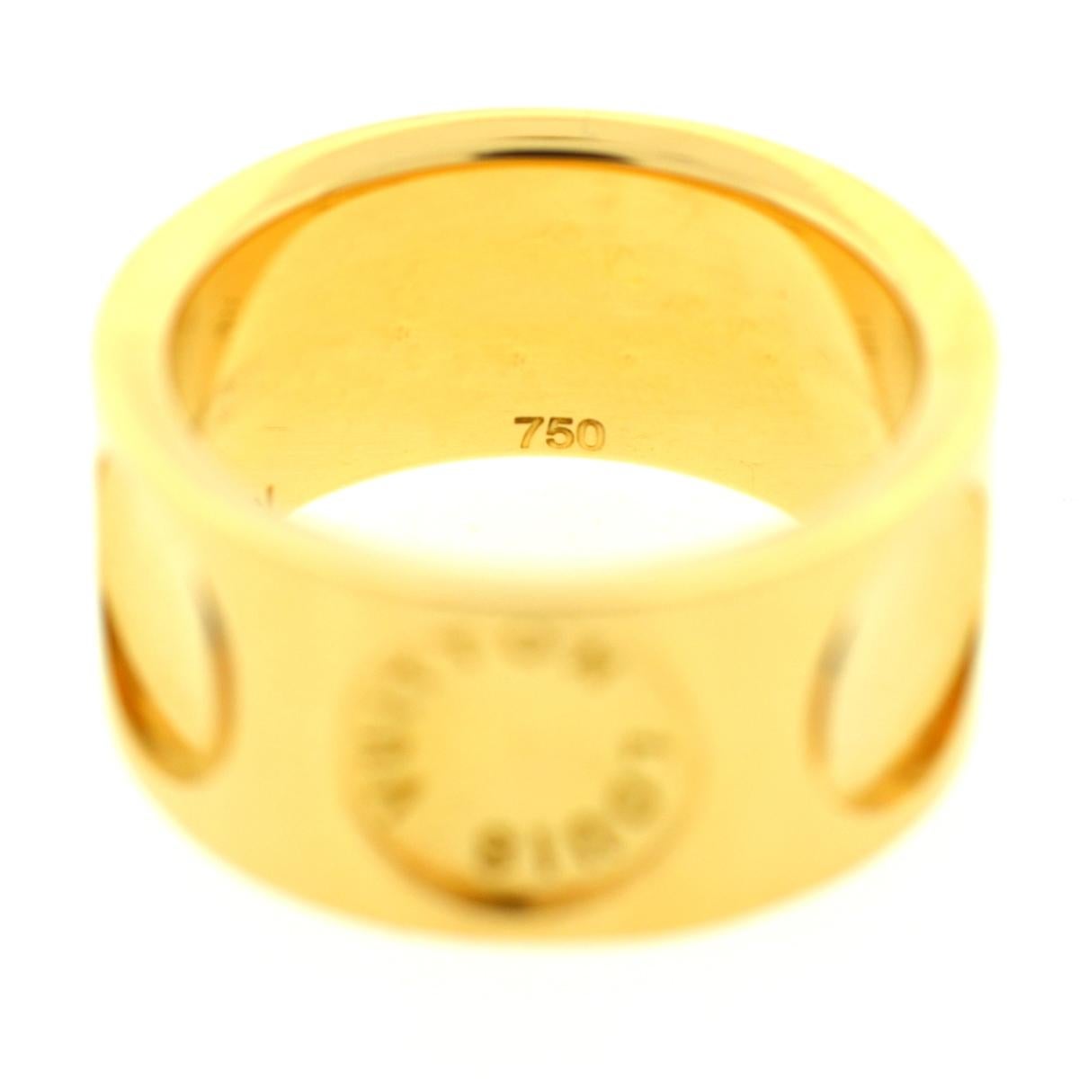 Louis Vuitton 18 Karat Gelbgold Empreinte Band-Ring im Angebot 2
