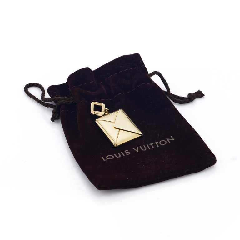 Louis Vuitton 18K Gold Envelope Charm Letter Charm Pendant