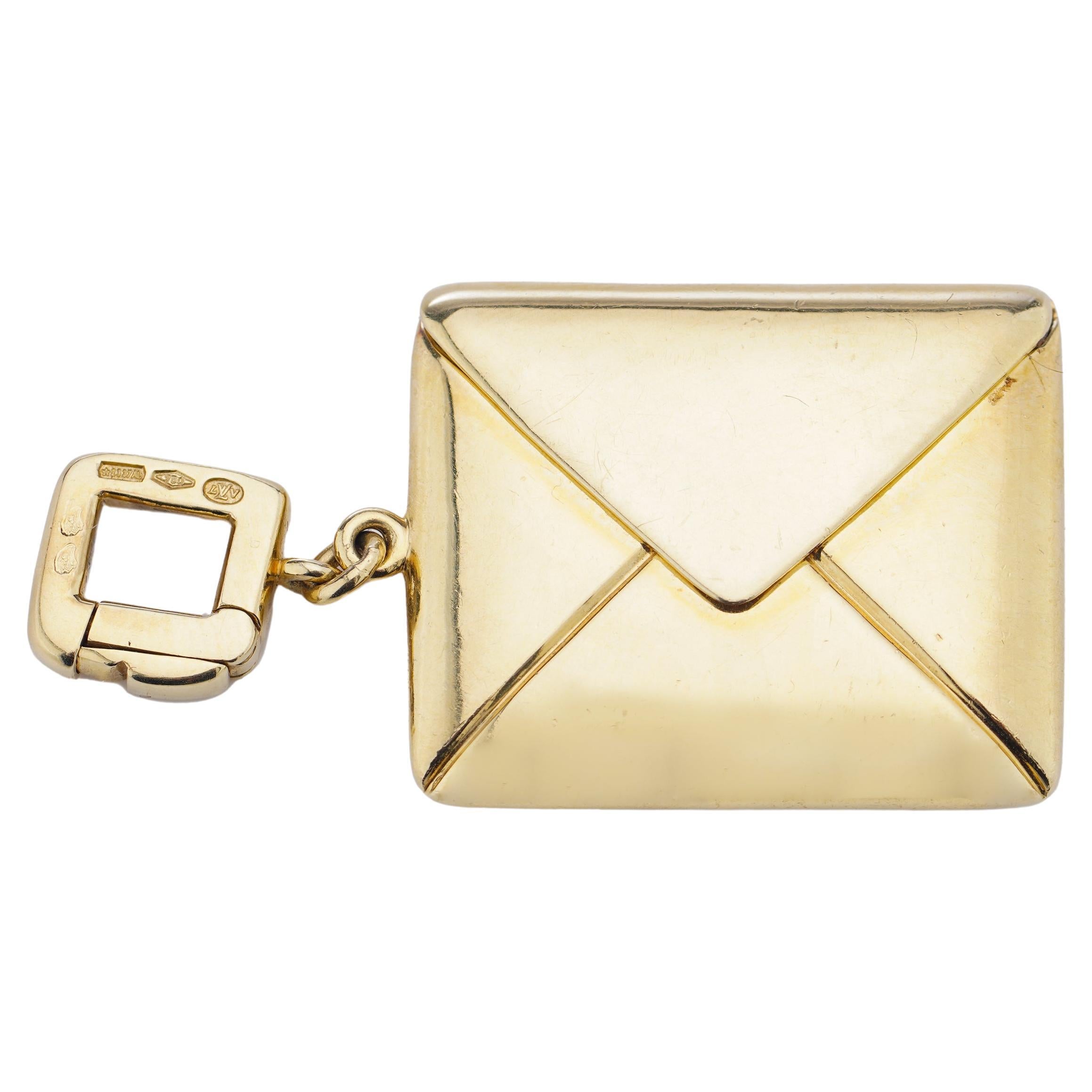 Louis Vuitton 18k Yellow Gold, “Envelope Charm or Letter Charm” Pendant