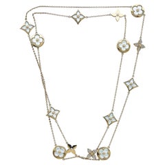 Louis Vuitton 18K Yellow Gold, MOP, and Diamond Color Blossom Necklace