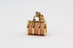 Louis Vuitton 18 Karat Gelbgold Rose Quarz Keepall Tasche Charm-Anhänger