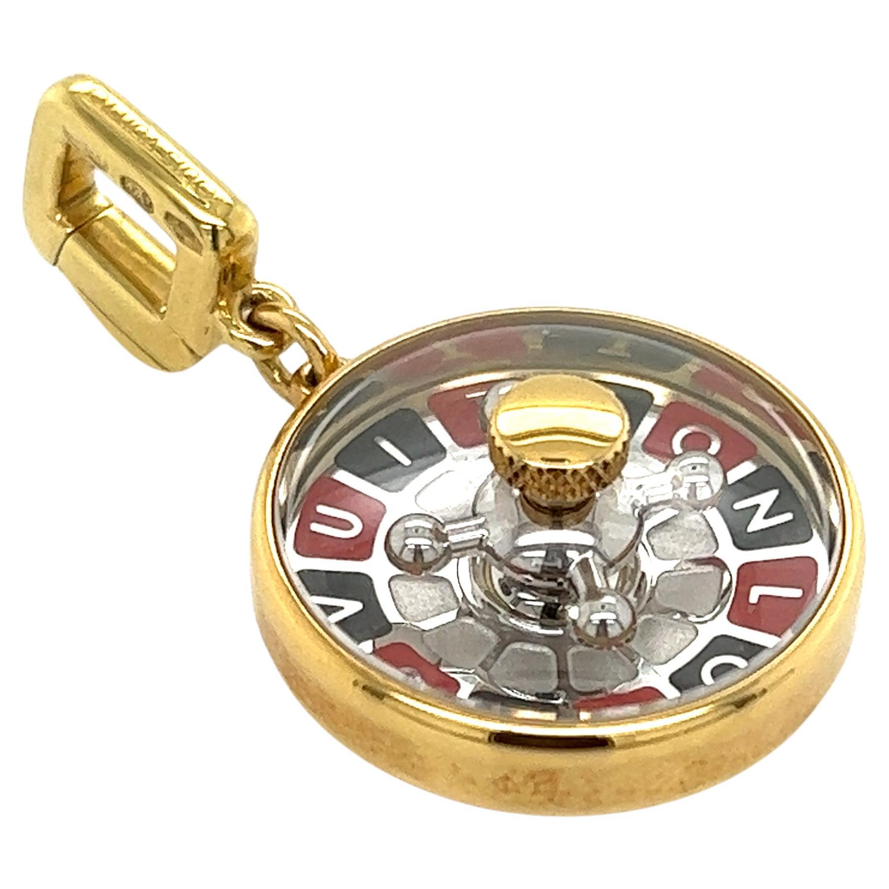 Louis Vuitton 18k Yellow Gold Roulette Game Wheel Charm Pendant