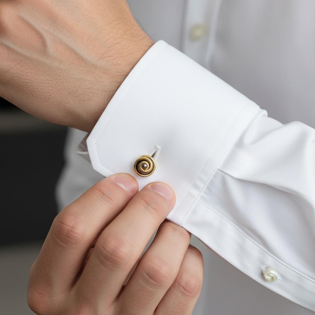 LOUIS VUITTON カフリンクス ゴールド シルバー LOUIS VUITTON 18kt Gold and Stainless Steel Cufflinks For Sale at