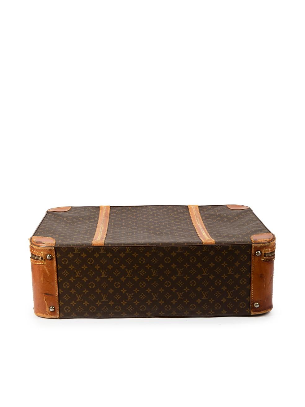 Louis Vuitton 1985 Vintage Brown Jumbo X-Large Monogram Canvas Strato Suitcase Damen im Angebot