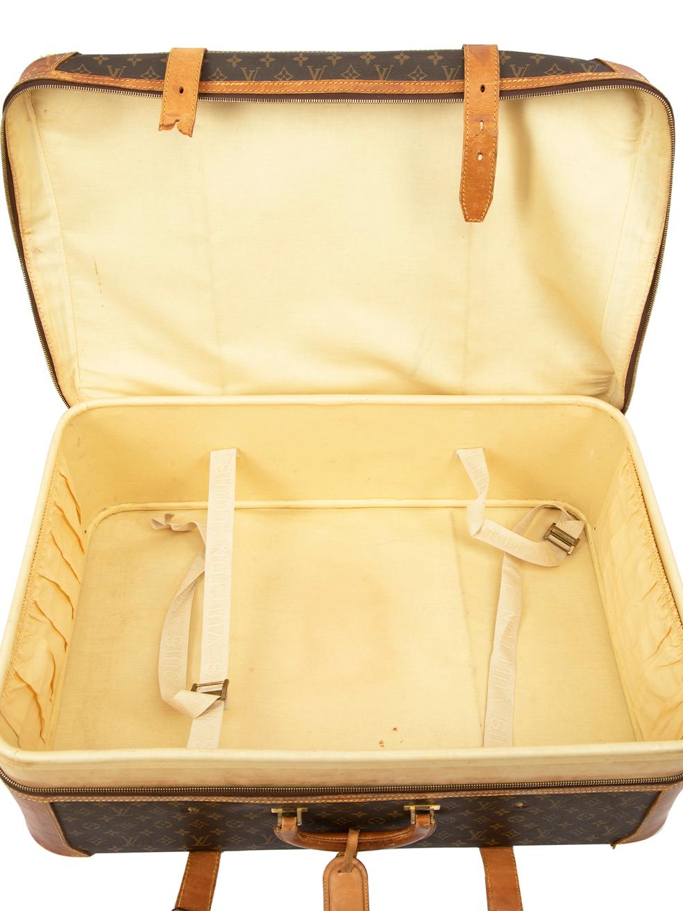 Louis Vuitton 1985 Vintage Brown Jumbo X-Large Monogram Canvas Stratos Suitcase For Sale 1