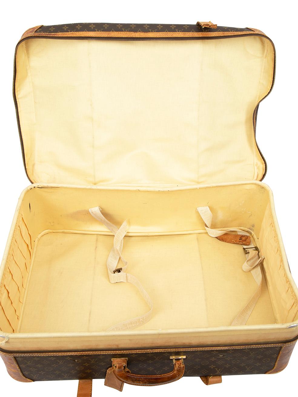 Louis Vuitton 1985 Vintage Brown Strato Jumbo X-Large Monogram Canvas Suitcase en vente 1