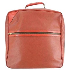 Louis Vuitton (1987 Cup ) Challenge Boston 221140 Red Leather Weekend/Travel Bag