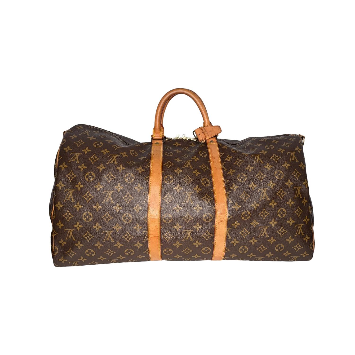 Brown Louis Vuitton 1990 Monogram Keepall 55 Bandoulière Luggage