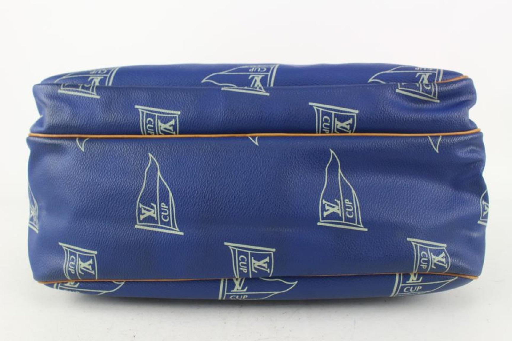 Louis Vuitton 1991 LV Cup Blue Monogram Sail Sac Cowes Messenger Bag 826lv89   For Sale 1