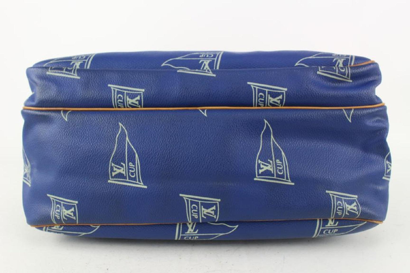 Louis Vuitton 1991 LV Copa Azul Monograma Vela Saco Cowes Bolsa Mensajero 826lv89 en venta 4