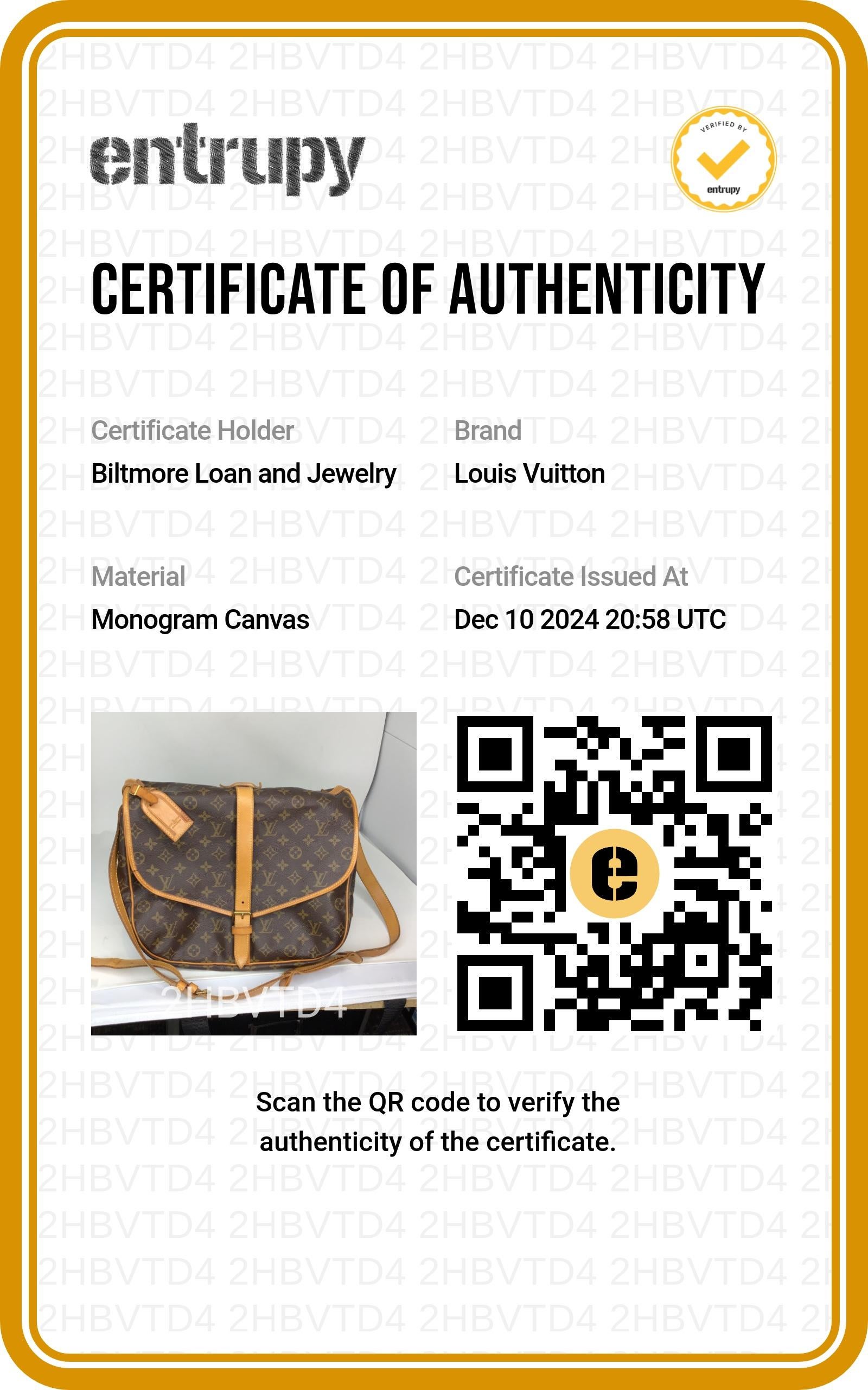 Louis Vuitton 1992 Monogram Canvas Saumur Bag 30 For Sale 5