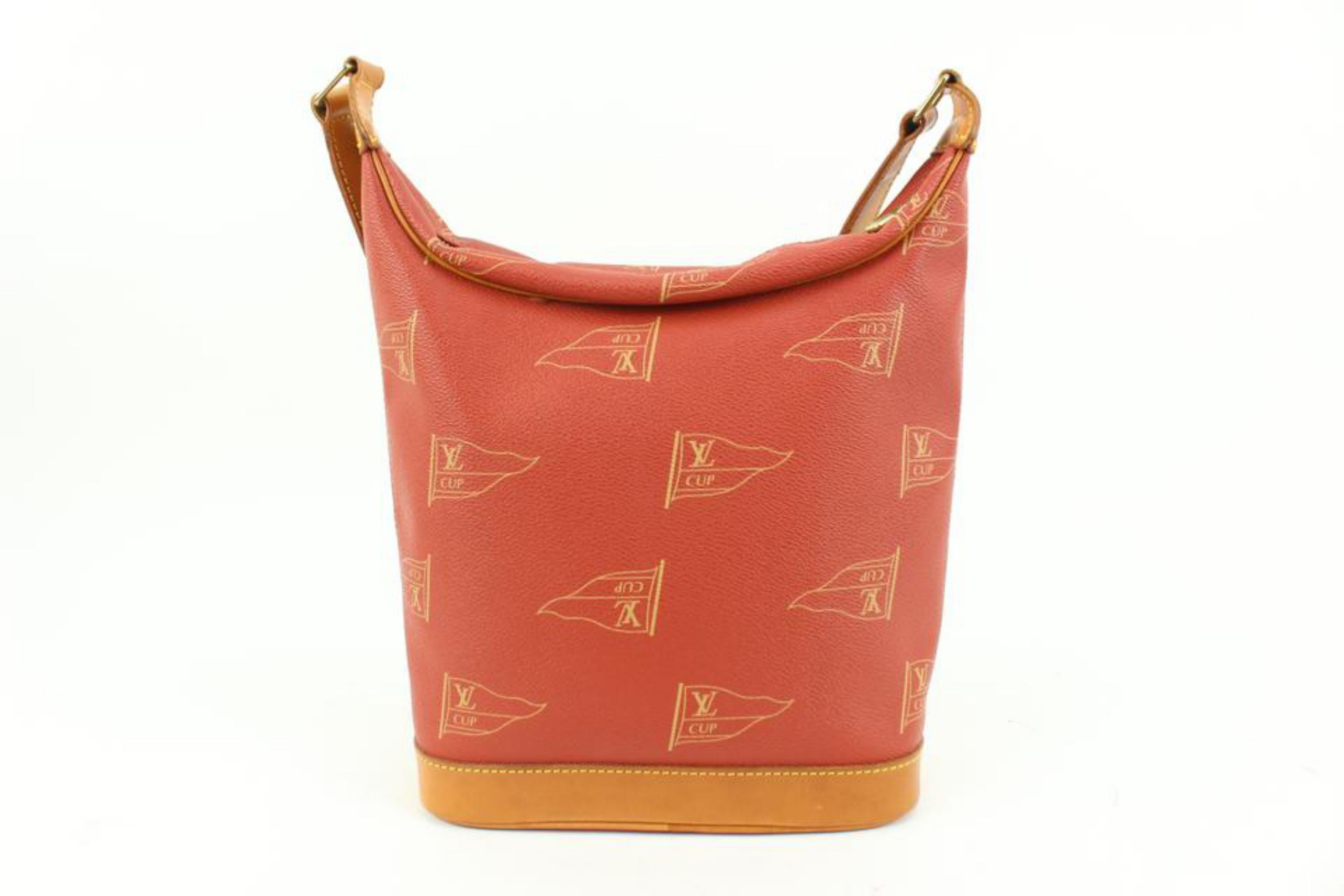 Louis Vuitton 1994 LV Cup Red Le Touquet Hobo Shoulder Bag 75lk39s In Good Condition In Dix hills, NY