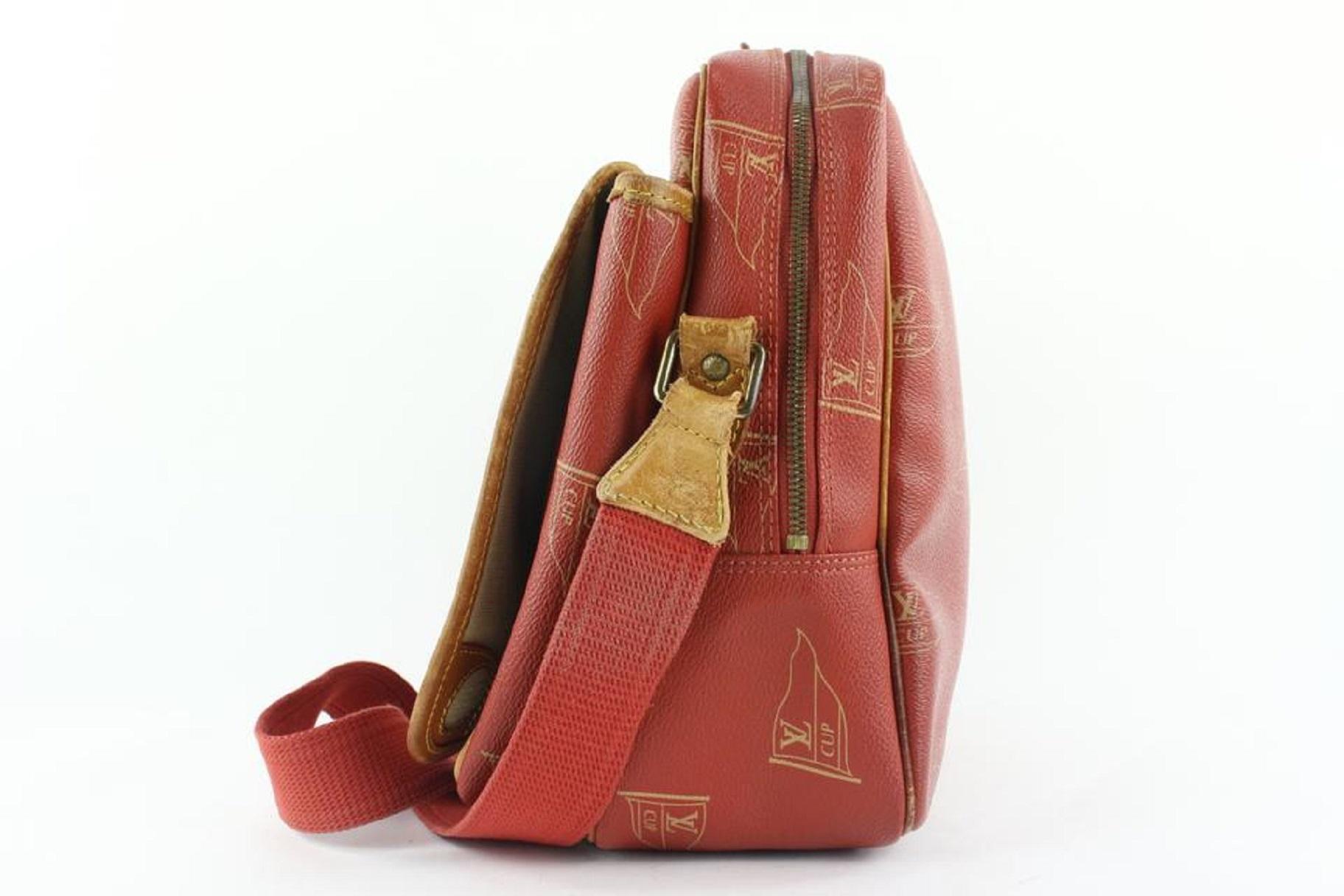 Louis Vuitton 1995 LV Cup Red Bosphore Calvi Messenger Crossbody Bag 234lvs56 For Sale 1